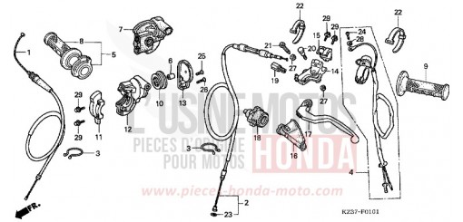 HANDLE LEVER/SWITCH/CABLE (CR250R4-7) CR250R7 de 2007